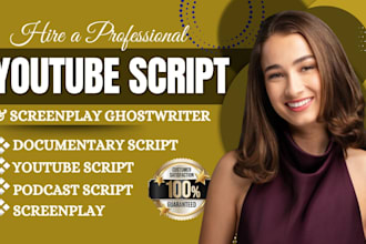 write engaging youtube scripts, documentary scripts and podcast storytelling