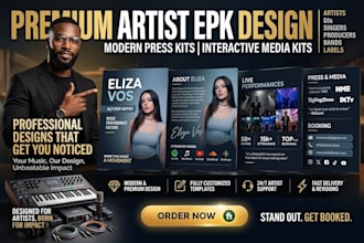 design a clickable interactive electronic press kit epk PDF