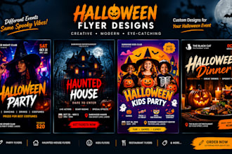 design halloween event horror movie night party flyer festival restaurant flyer