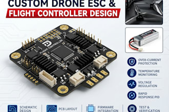 design drone flight controller pcb, esc, and power distribution board