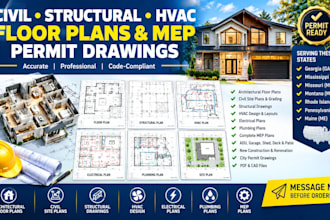 civil and structural hvac floor plan permit in georgia ms mo ri pa mep plan
