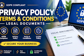draft or review gdpr compliant privacy policy, terms and conditions