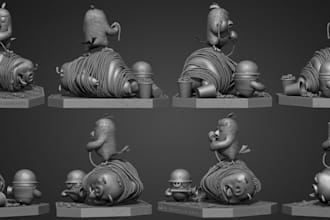 sculpt 3d animal, pet, mascot model 3d figurine, 3d toy for printing