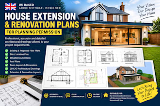 design UK house extension and renovation plans for planning permission