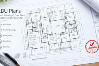 create adu plans permit drawings floor plans elevations site plan cad
