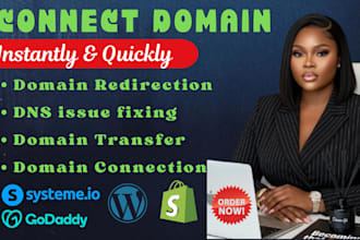 connect domain, transfer domain and redirect domain to any website, fix dns