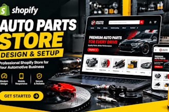 build auto part shopify store car listing website auto part ecommerce website