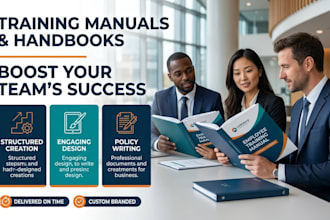 write a professional training manual, employee handbook, and training guide
