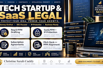 draft a premium attorney backed reg d ppm for tech startups