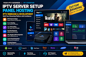 do iptv server setup, panel hosting, iptv rebrand and development