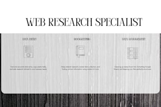 be your expert virtual assistant for data entry and web research
