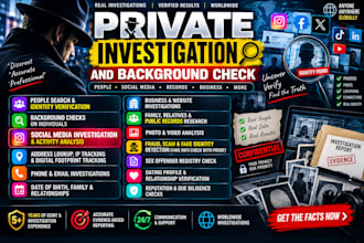 do osint investigation, background check as a detactive