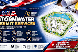 prepare wa az tx stormwater and storm drain permit plans