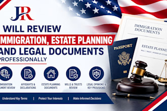 review immigration, estate planning and legal documents professionally