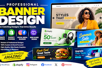 design website banner web slider shopify banner and social media banner design