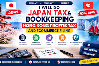 do japan tax and bookkeeping, hong kong profits tax and ecommerce filing
