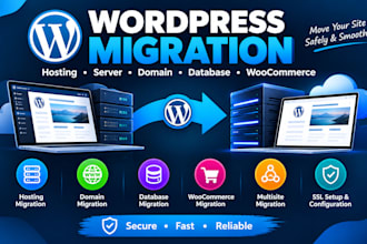 wordpress website hosting domain server database multisite woocommerce migration