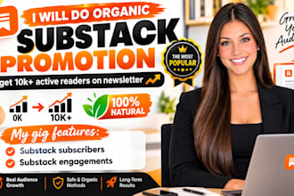 setup organic substack promotion, substack subscribers, substack engagements