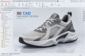 do 3d cad sneaker footwear design, rhino blender shoe modeling for manufacturing