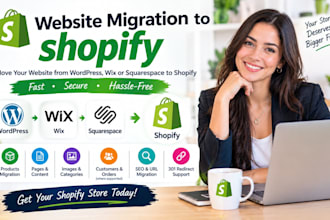 migrate wordpress website to shopify, wix squarespace migration to shopify