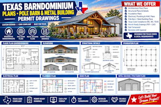 design texas barndominium plans pole barn and metal building permit drawings