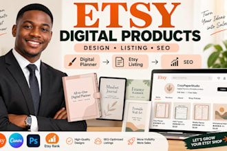 etsy digital product design, shop listing, etsy digital products, etsy SEO