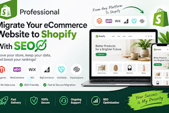 migrate magento godaddy wix bigcommerce woocommerce website to shopify store seo