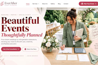 design wix event planner website, wedding coordinator party planner website
