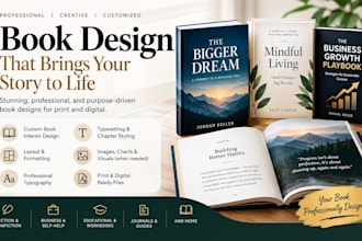 design book interior, book layout, book formatting and typesetting on KDP