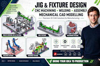 jig fixture design cnc  machining welding assembly mechanical cad modelling