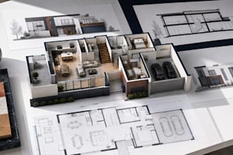create autocad 2d floor plan, 3d floor plan and architectural drawings