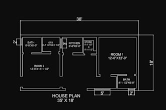create 2d autocad drawings and floor plans