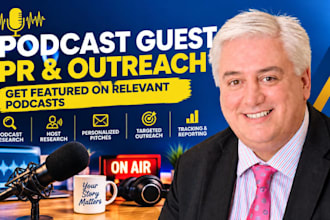 pitch you to relevant podcasts for guest interviews and founder PR
