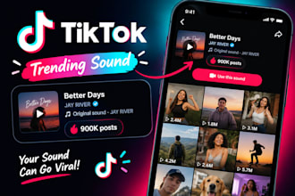 do tik tok music promotion reach 900k viral users, make 10k post with your sound