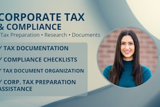 assist with corporate tax preparation and US business tax return, llc tax return