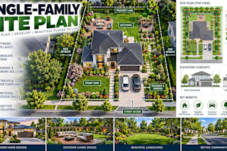 design single family site planning layouts residential development plans