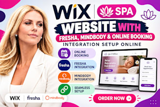 do wix spa website with fresha mindbody, online booking integration setup online