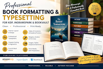 do interior layout typesetting for your book for kdp ingramspark and bookvault
