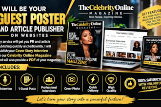 publish cover interview article on international magazine