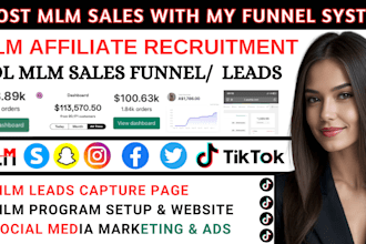 build gohighlevel sales funnel, mlm recruitment funnel and landing page