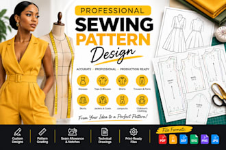 be your sewing pattern maker, tech packs and apparel grading for any garments
