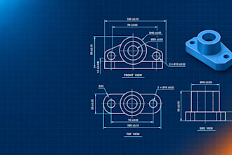 convert your 3d idea into 2d orthographic technical drawings, iso, ansi fast