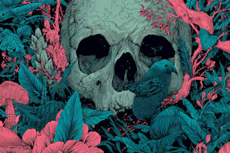 make dark art, horror or skull illustration tshirt design
