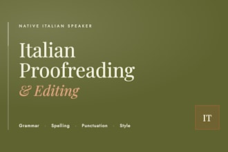 proofread and correct your italian text