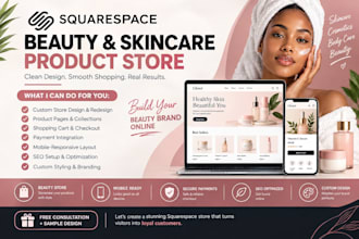 design squarespace beauty cosmetic skincare, body care product store website