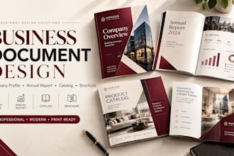 create company overview, annual report, catalog  brochure design