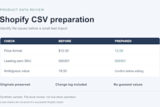 check and prepare your shopify product CSV file