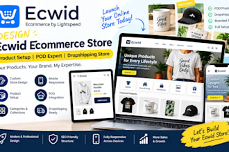 design ecwid ecommerce store product setup ecwid pod expert dropshipping store