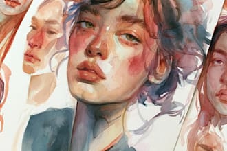 watercolor portrait painting, photo to watercolor portrait