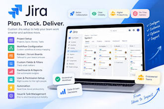 set up jira or asana project and automation, workflows